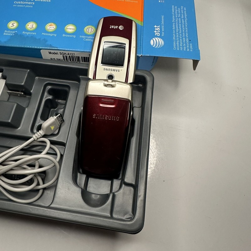 Samsung SGH-A127 - Red and Silver ( AT&T ) Cellular Flip Phone *Battery Dead!!! gallery
