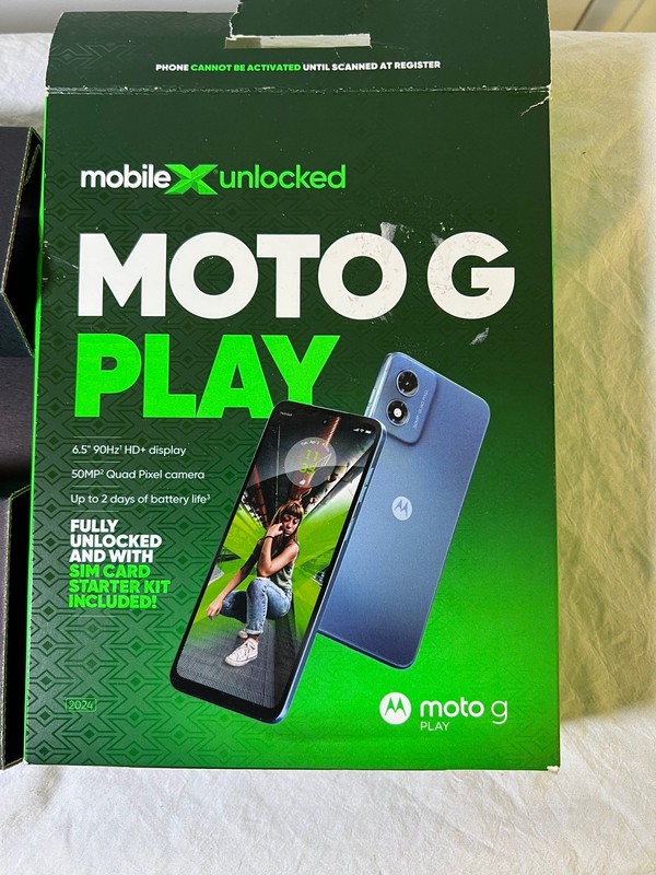 Mobile X Unlocked MOTO G Play Smartphone 6.5&Prime; 50MP Unlocked w/ SIM Card Kit NEW!