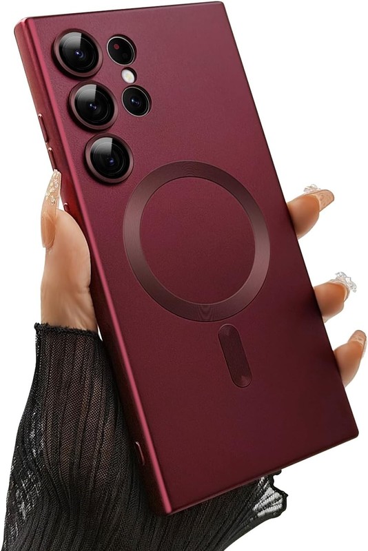 Magnetic Samsung Galaxy S23 Ultra Phone Case, Matte Luxury Soft Metallic Design