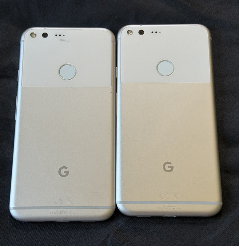 TWO Google Pixel XL&rsquo;s Silver. Lot of 2 For Parts/Not working. READ DESCRIPTION