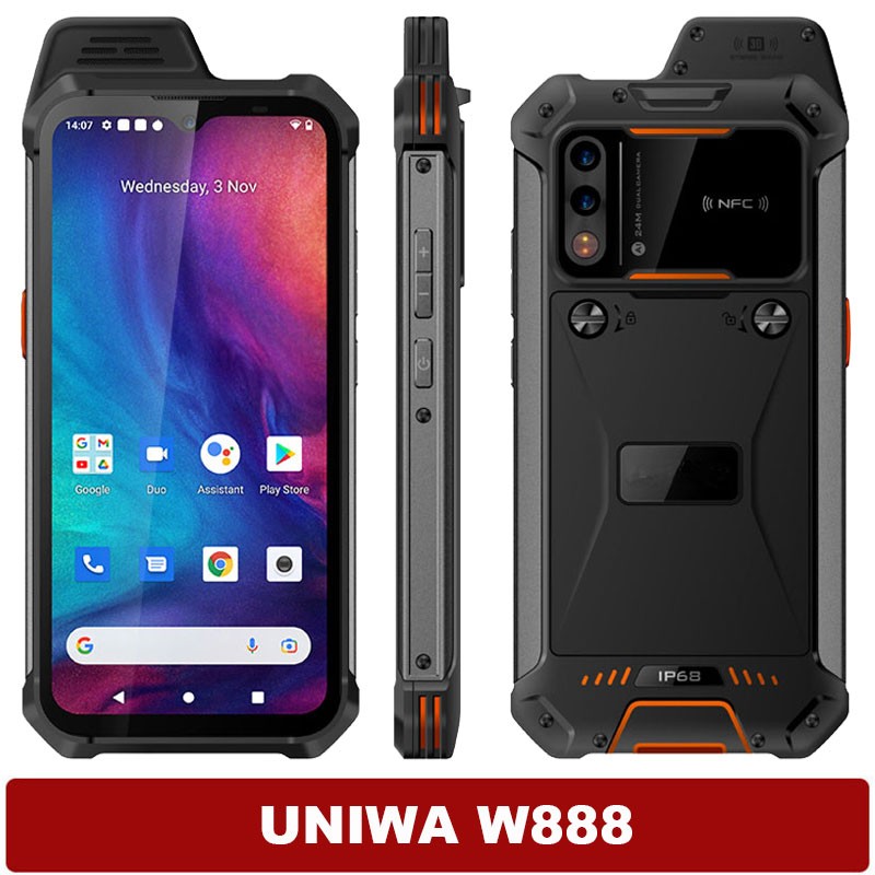 Global 4G LTE Android 11 Rugged Phone Smartphone ZELLO Waterproof UNIWA W888