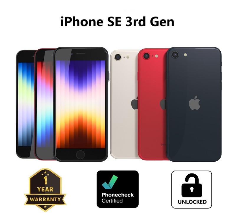 Apple iPhone SE 3rd Gen. – A2595 – 64GB| 128GB | 256GB – (Unlocked)