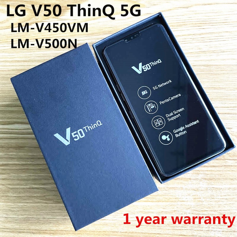 LG V50 ThinQ 5G LM-V450VM LM-V500N 128GB 16MP 5G Unlocked Smartphone New Sealed