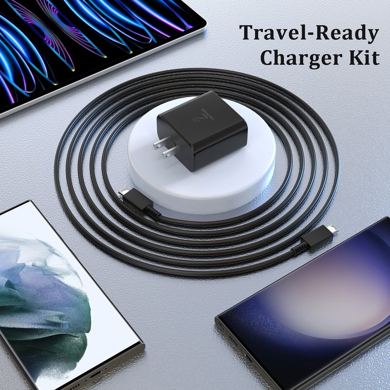 45W USB-C Super Fast Wall Charger Type C Charging Cable For Samsung S24-S22-S23+ gallery
