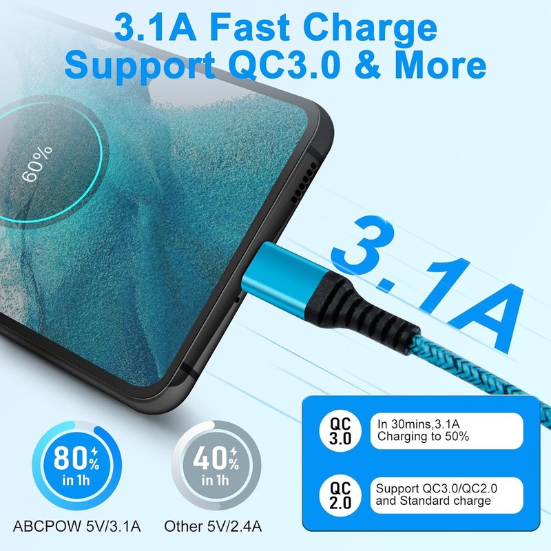 10ft USB-C Fast Charging Cable 2-Pack for Samsung Galaxy S26 S25 Edge gallery