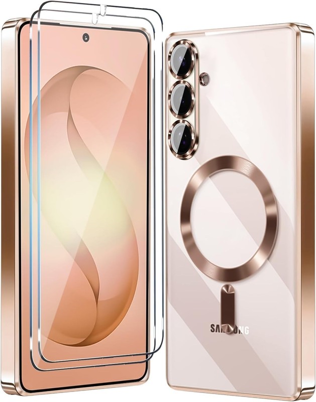 For Samsung Galaxy S26 Plus Magnetic Glossy Clear Case w/ 2x Screen Protector