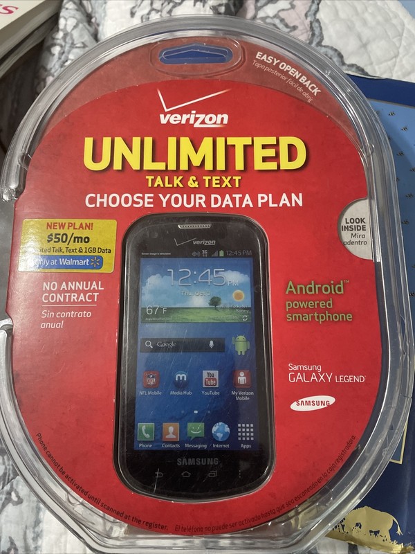 Verizon Unlimited Talk & Text Samsung GALAXY Legend Prepaid Cell Phone Nee