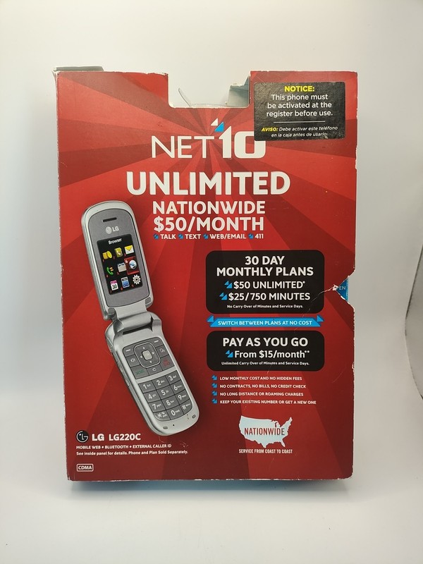 LG 220C TracFone Flip Cell Phone Net 10 New Open Box