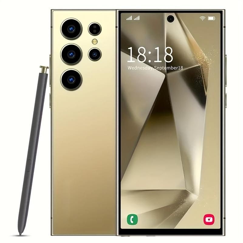 I24 Ultra Android 13 Smartphone 8GB RAM 256GB Unlocked 6.8" HD 6000mAh Gold gallery