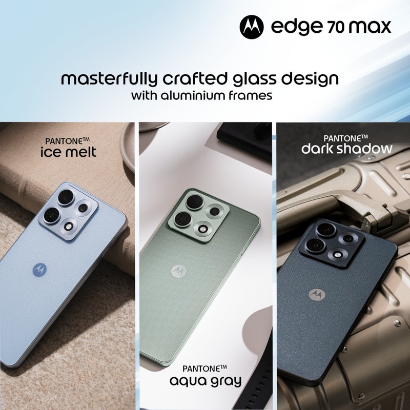 Motorola Edge 70 Max 5G | Dual SIM | 256GB | Aqua Gray | Global Version | eSIM gallery