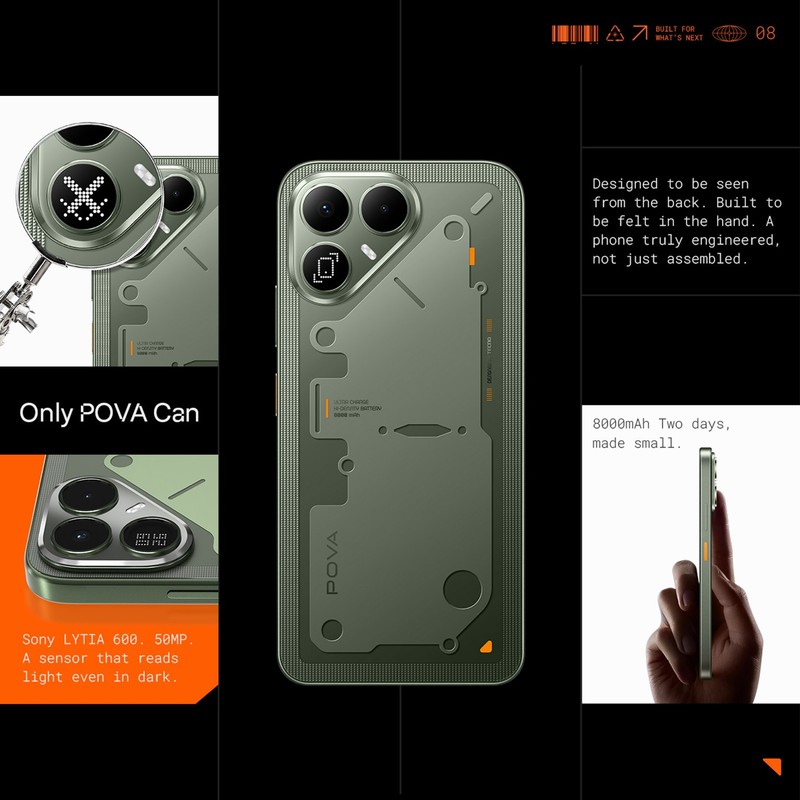 Tecno Pova 8 5G (Green, 128 GB 6 GB RAM) Dimensity 7100 NFC Global Version. gallery