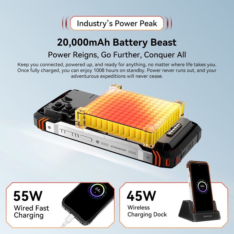Blackview XPLORE 1 Walkie Talkie 5G Rugged Smartphone 36GB+256GB 6.78" 20000mAh gallery