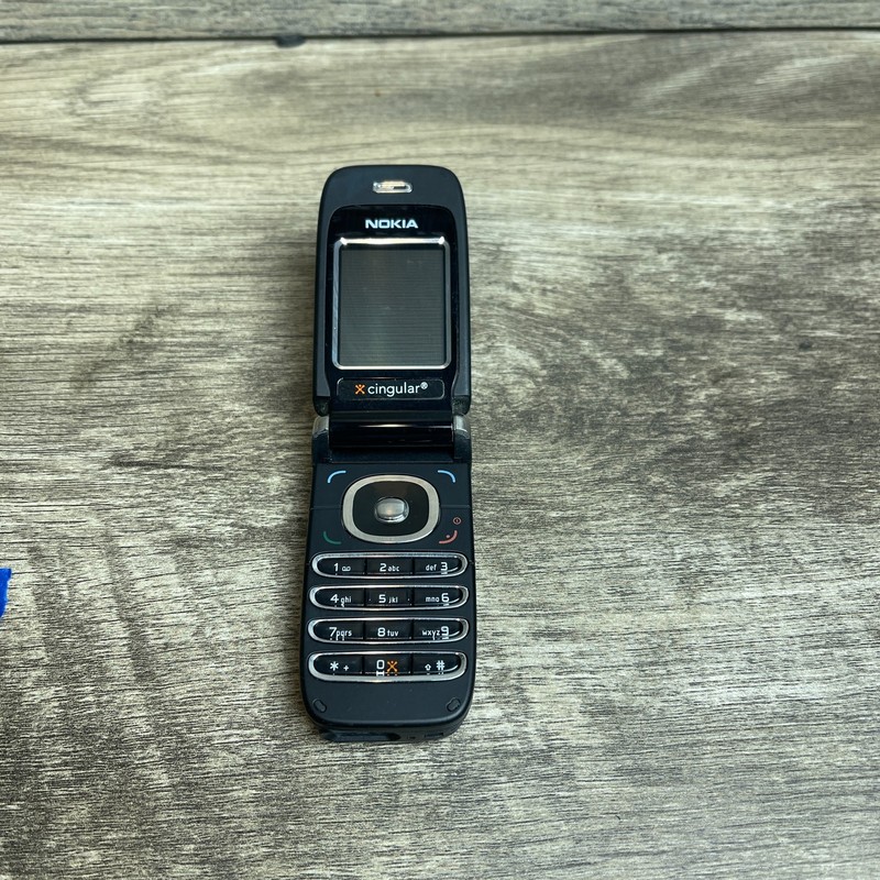 Nokia 6061 Black Color Screen Dual Band Single Sim Cingular Flip Cellular Phone gallery