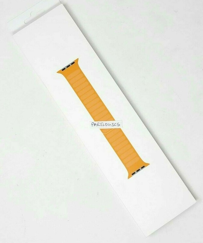 Apple Leather Link Band for Watch Series 6 and SE – California Poppy, S/M (40mm)
