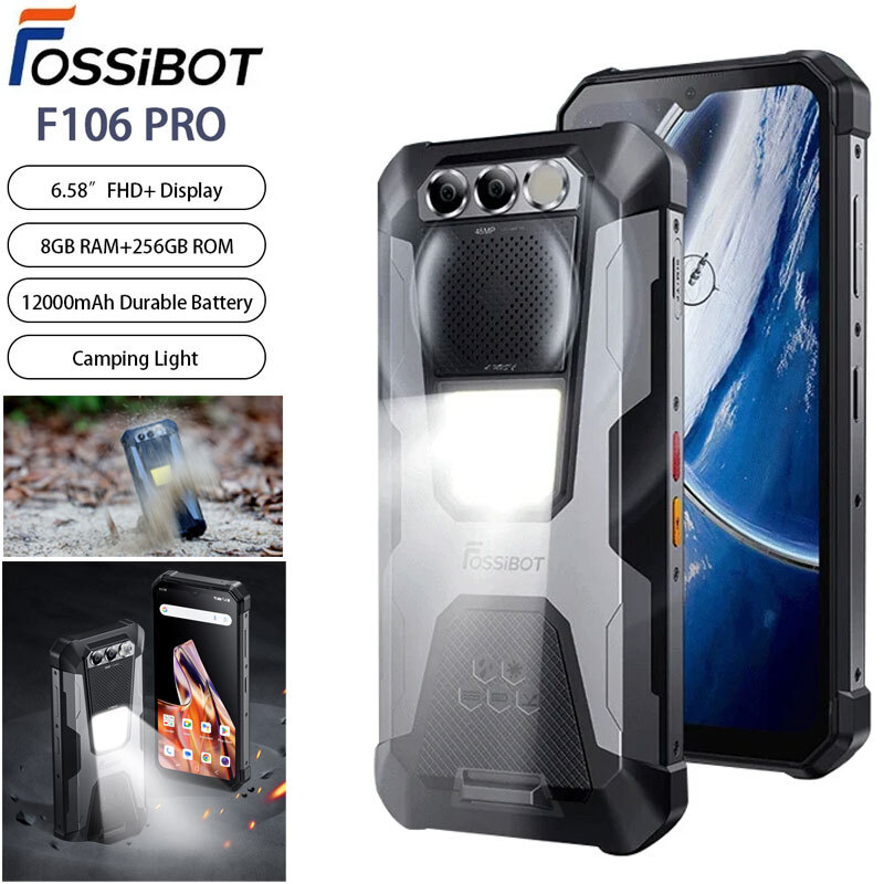 FOSSiBOT F106 PRO 4G LTE Rugged Smartphone Android 14 Waterproof Mobile Outdoor