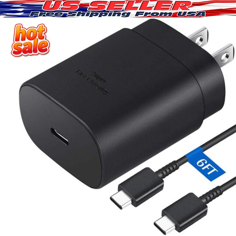 25W Power Adapter 6ft Fast Charger Cable For Samsung Galaxy S21 Plus S20 FE 5G