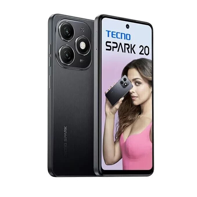 TECNO Spark 20 Black (8GB+ 256GB) 50MP Helio G85 Processor 6.56&Prime; Global Version.