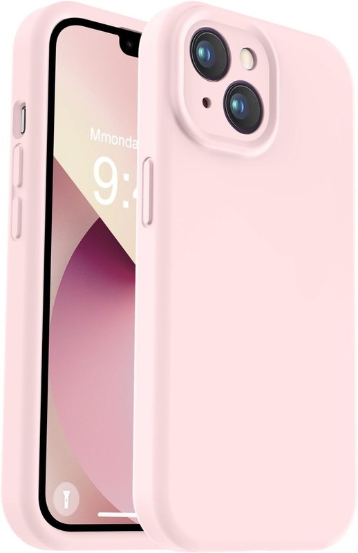 1. For iPhone 13 Case, Liquid Silicone Upgrade Shockproof Phone Case Chalk Pink