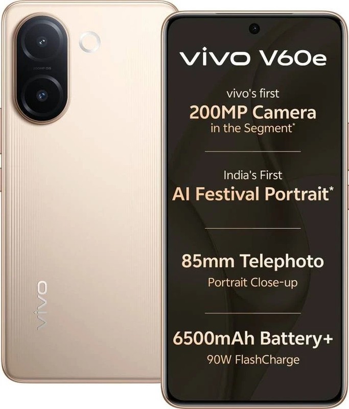 vivo V60e (Gold, 256GB 12GB RAM) Dimensity 7360-Turbo Processor Global Version.