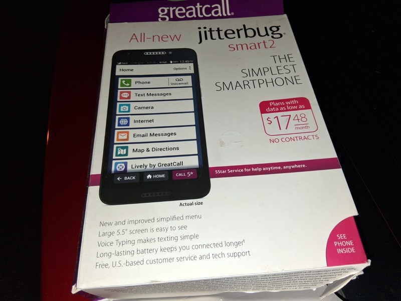 Jitterbug Smart2 Smartphone 16GB for Seniors GreatCall Locked 5.5 Display 13MP