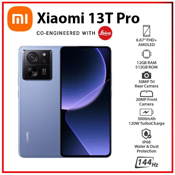Xiaomi 13T Pro 5G Dual SIM Leica Camera 120Hz AMOLED Display Global Version NFC