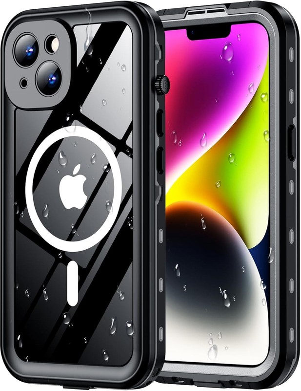 iPhone 14 Case Waterproof, Built-in Screen Protector & Camera Protector, IP68 Du