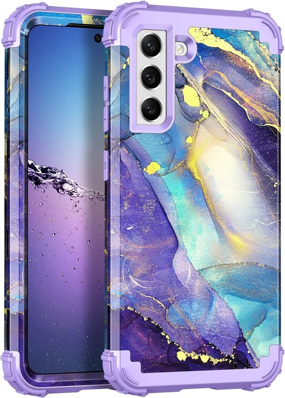 Galaxy S21 FE 5G Case, Three Layer Heavy Duty Shockproof Protection, Purple