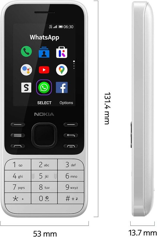 Nokia 6300 WiFi 4GB LTE 4G KaiOS 2.4 in Dual SIM Dual Standby Unlocked Phone