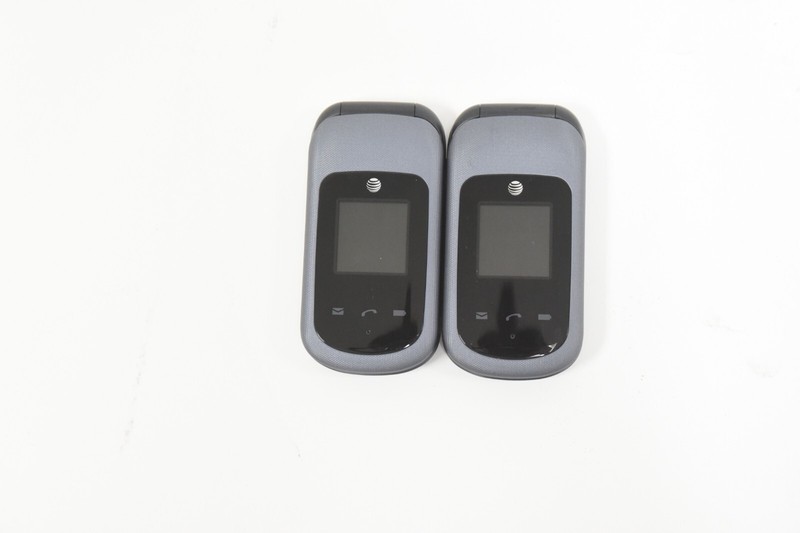 Lot of 2 PANTECH Breeze IV P2050 Black & Slate AT&T 3G Flip Cell Phone