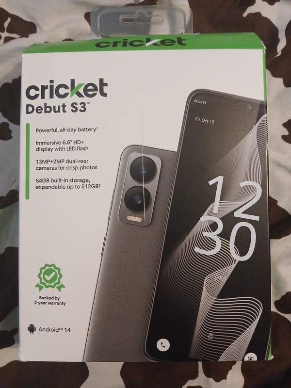 CRICKET WIRELESS DEBUT S3 64GB 4GB RAM ANCHOR GRAY PREPAID NETWORK LOCKED Sealed