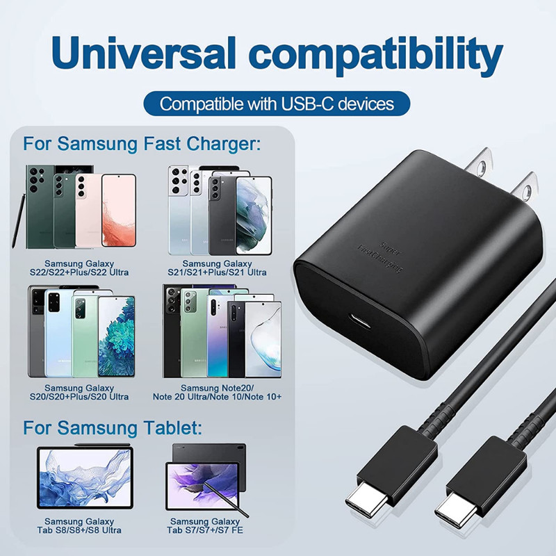 45W PD Super Fast Wall Charger USB-C Type C Cable For Samsung Galaxy S23 S22 S21 gallery
