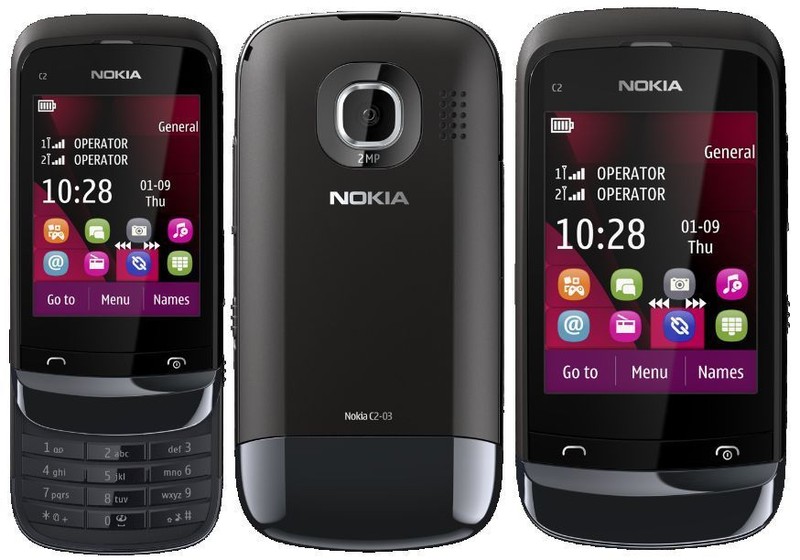 Nokia C2-03 Dual SIM Camera FM Radio Slide Touch screen phone 2G GSM 900 1800