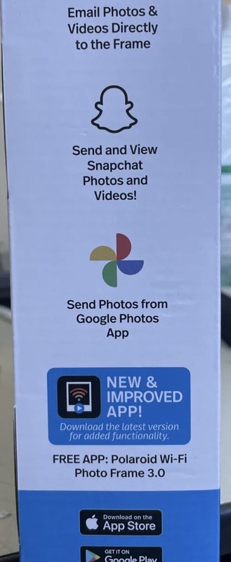 Polaroid 8" WiFi Digital Brushed Black Metal Photo Frame gallery