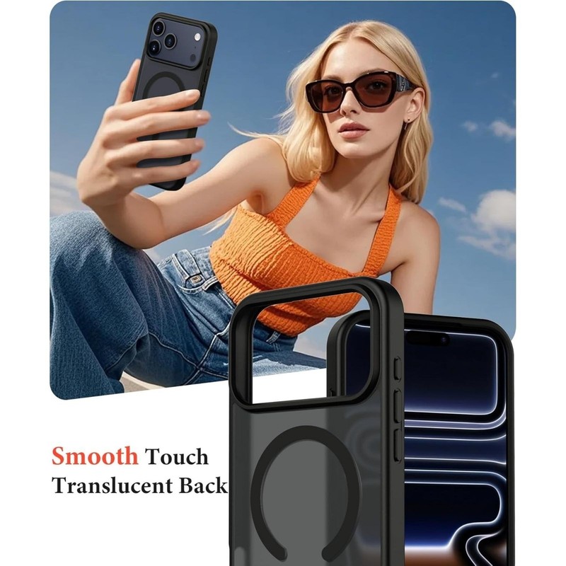 Magnetic for iPhone 17 Pro Max Case Translucent Matte Shockproof Phone Cover, Bl gallery
