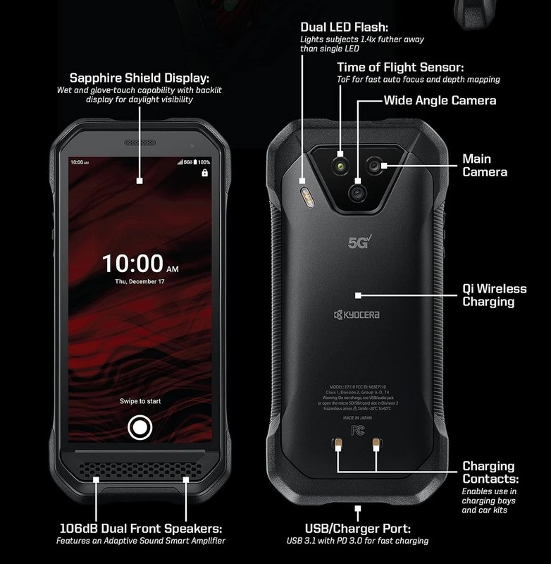 Kyocera DuraForce Ultra 5G E7110 Verizon Unlocked Rugged Android Smartphone OB✅ gallery